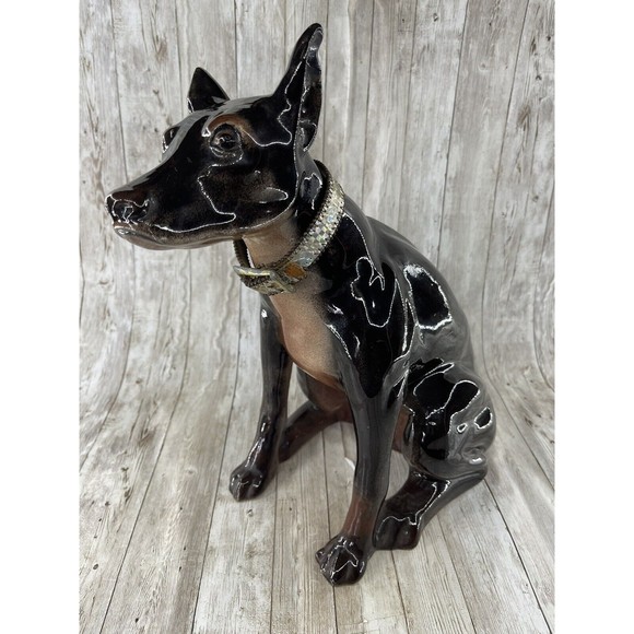 Vintage Huge 14” Doberman Pincher Dog Mike’s Mold Ceramic Figure Full Size - Picture 1 of 16